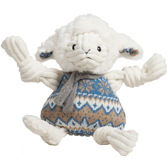 HuggleHounds Leo Lamb Plush Dog Toy Knottie®