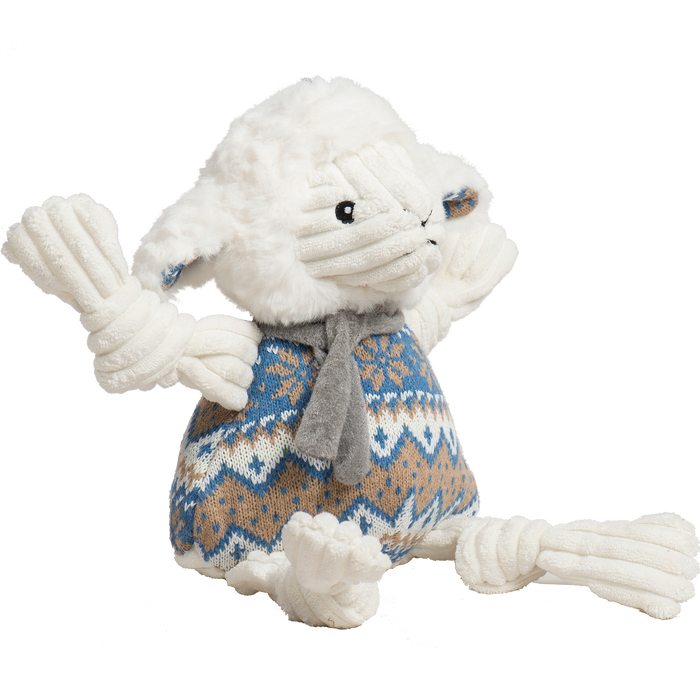 HuggleHounds Leo Lamb Plush Dog Toy Knottie®
