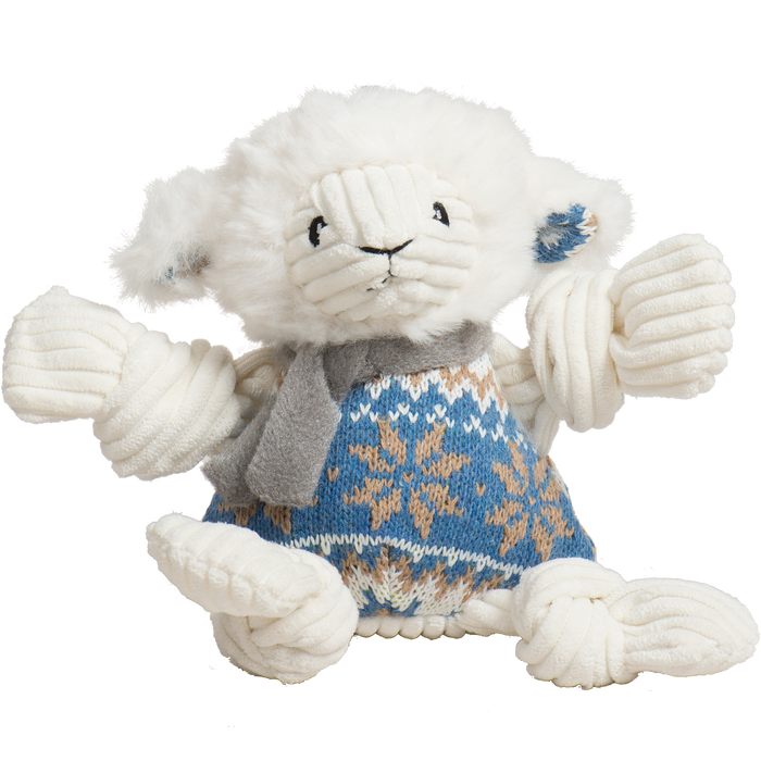 HuggleHounds Leo Lamb Plush Dog Toy Knottie®