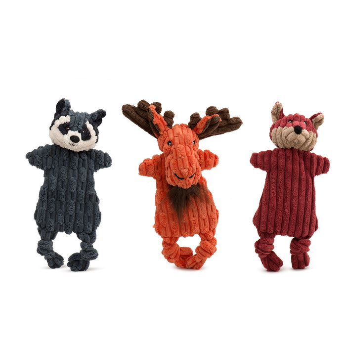 HuggleHounds Woodland HuggleFlatties™ Assorted Durable Plush Dog Toys (Pack of 3)