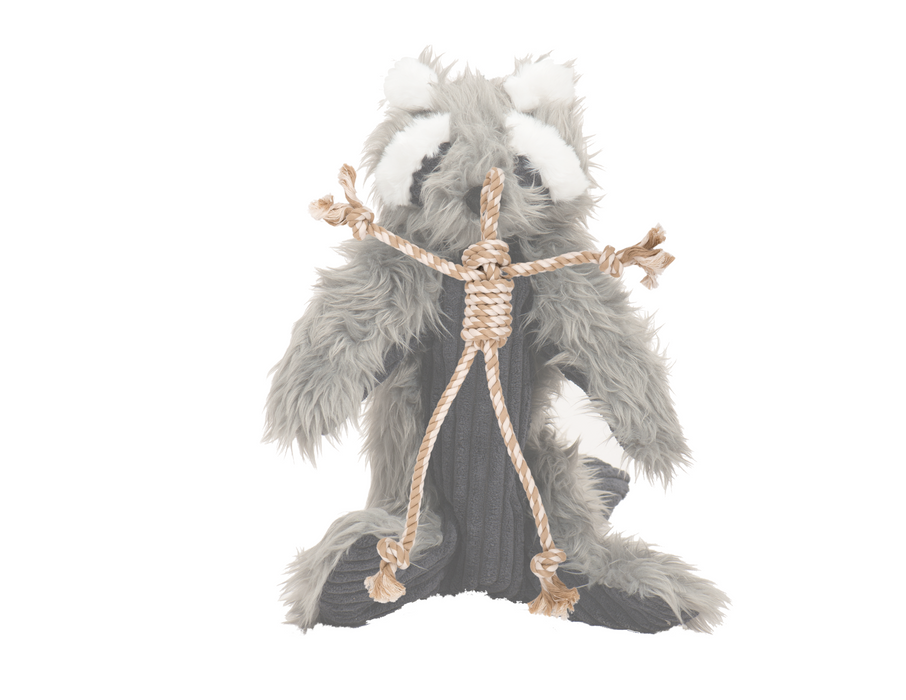 HuggleHounds Redwood Raccoon X-Brace™ Plush Dog Toy