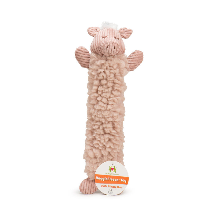 HuggleHounds Penelope Pig Fluffer Long & Lovelie™ Durable Plush Dog Toy