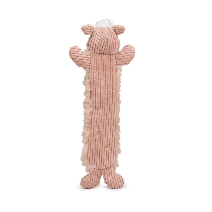 HuggleHounds Penelope Pig Fluffer Long & Lovelie™ Durable Plush Dog Toy