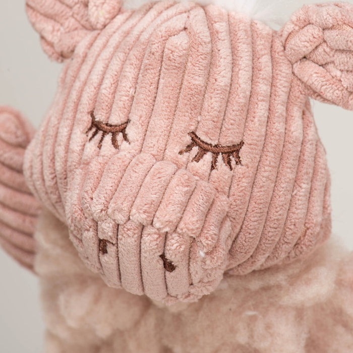 HuggleHounds Penelope Pig Fluffer Long & Lovelie™ Durable Plush Dog Toy