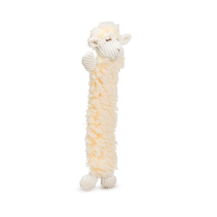 HuggleHounds Louise Lamb Fluffer Long & Lovelie™ Durable Plush Dog Toy