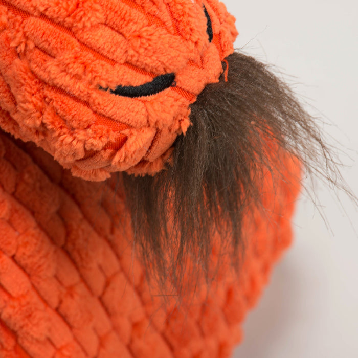 HuggleHounds Morris Moose HuggleFlatties™ Durable Plush Dog Toy, Orange