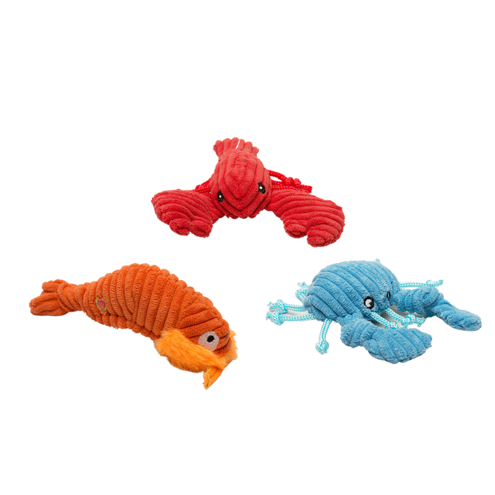 HuggleHounds Raw Bar Wee Huggles® Plush Dog Toys, (Pack of 3)