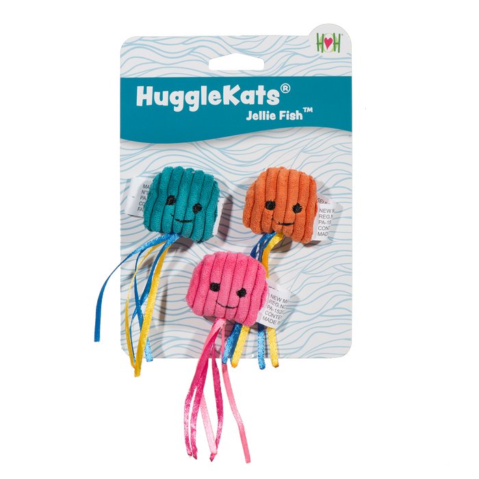 HuggleHounds HuggleKats® Jellie Fish Cat Toys (Pack of 3)