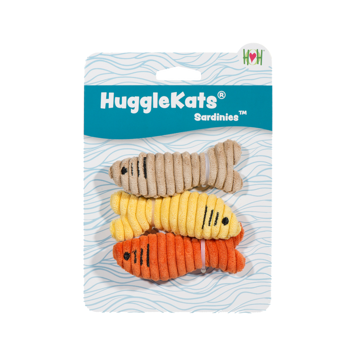 HuggleHounds HuggleKats® Sardinies Cat Toys (Pack of 3)