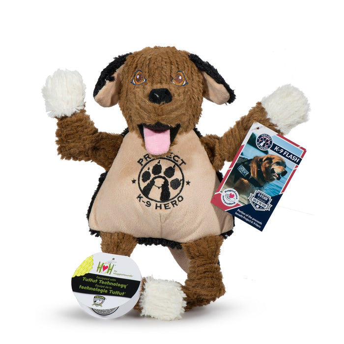 HuggleHounds HuggleCause™, Project K-9 Hero, Flash Knottie® Plush Dog Toy, Large