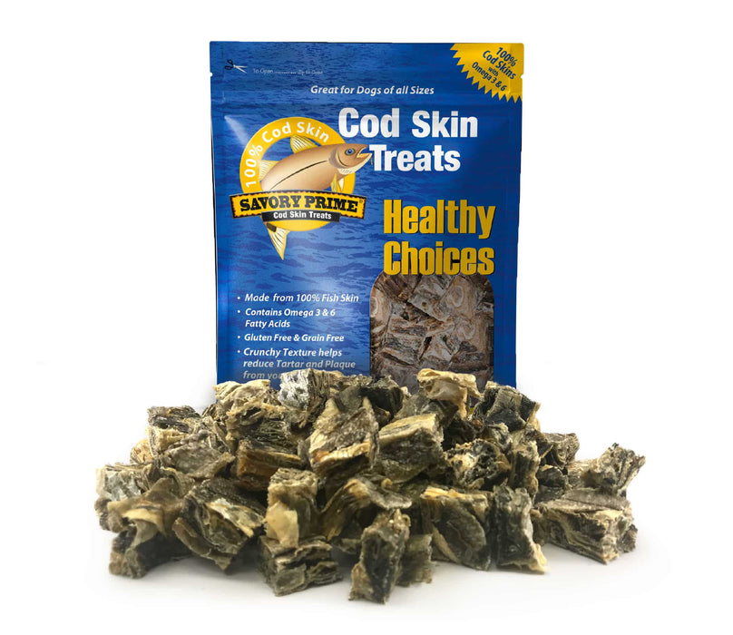 Savory Prime Cod Skin Crunchy Bites Dog Treats 16 oz