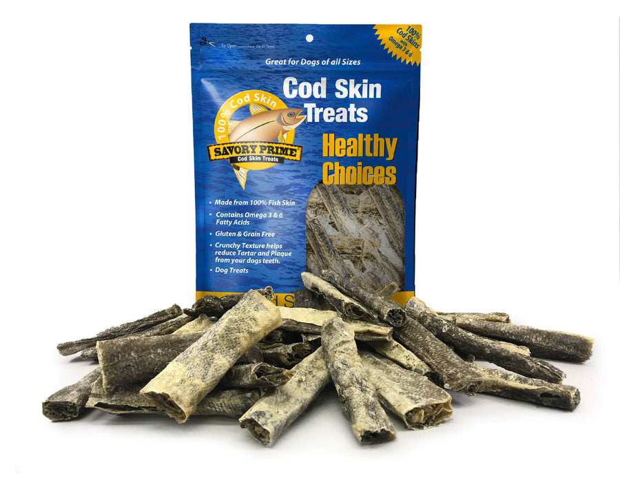 Savory Prime Cod Skin Strips Dog Treat 4 oz
