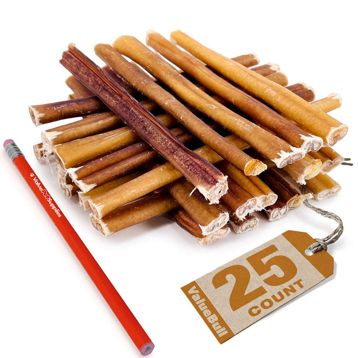 Value Pet Supplies Value Pet Supplies ValueBull USA Bully Sticks for Small Dogs, Thin 6 Inch, 25 Count
