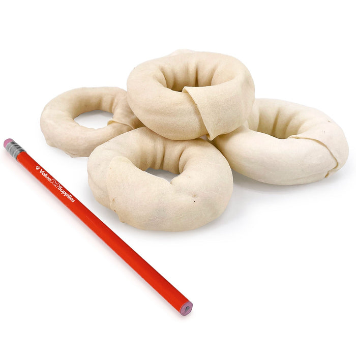 Value Pet Supplies ValueBull USA Beef Rawhide Donut Rings, Premium Thick Cut, 10 Count