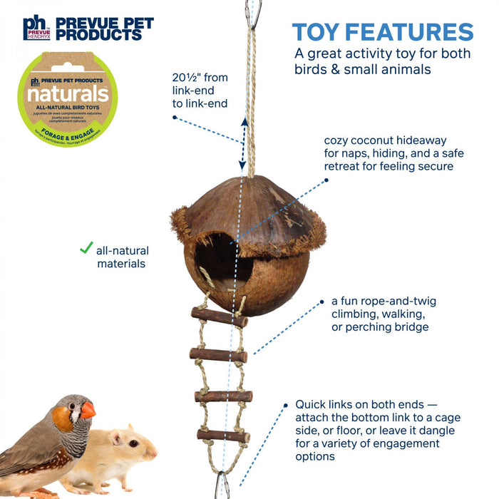 Prevue Pet Products Naturals Island Hideaway Bird and Small Animal Toy