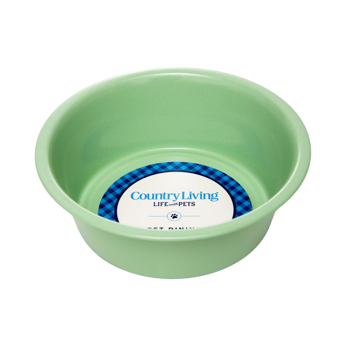 Country Living Set of 2 Coated Stainless Steel Heavy Dog Bowls - Ideal for Medium to Large Breeds