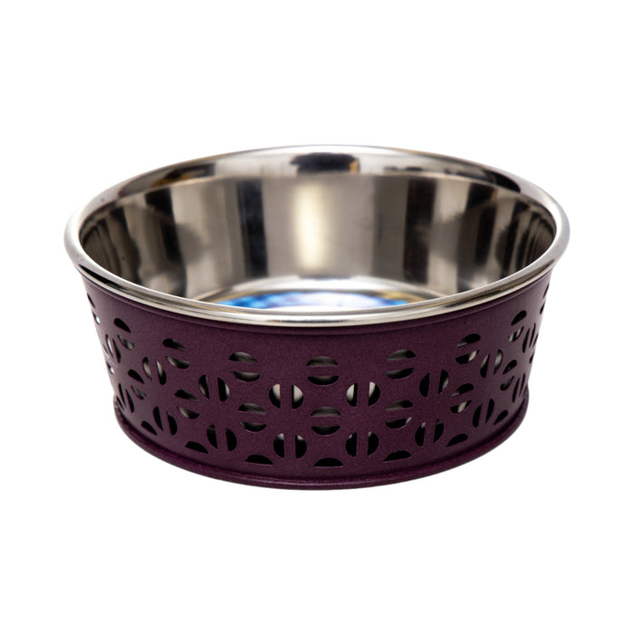 Country Living Set of 2 Stainless Steel Dog Bowls – Farmhouse Style, Ideal for Small to Medium Dogs