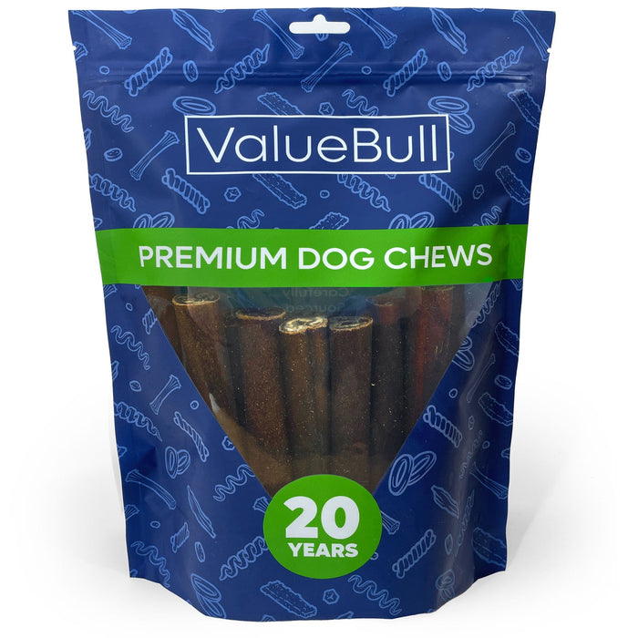 Value Pet Supplies ValueBull Collagen Sticks for Dogs, 6 Inch Jumbo Chews, Natural Long-Lasting Dog Treats, 25 Count