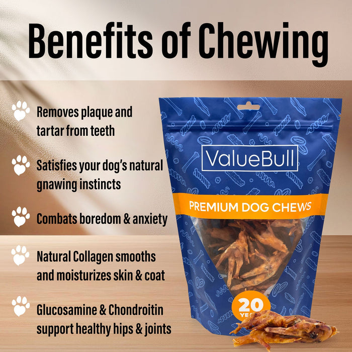 Value Pet Supplies Value Pet Supplies ValueBull Chicken Feet for Dogs, 50 Count