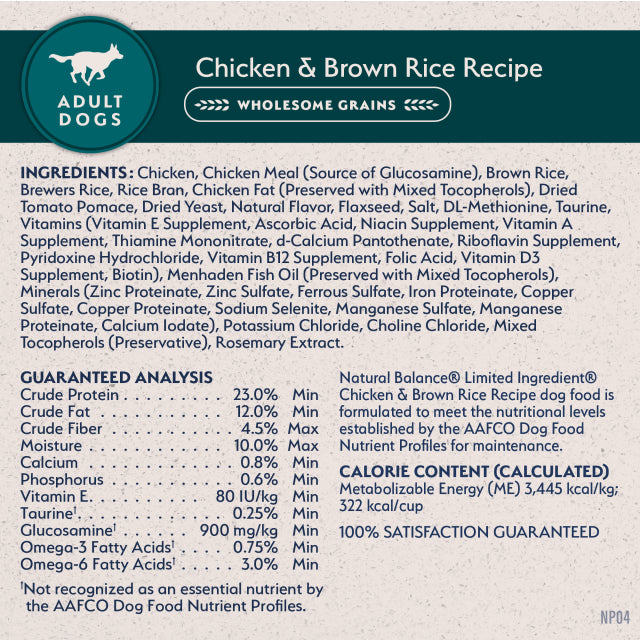 Natural Balance Pet Foods Limited Ingredient Dry Dog Food Chicken & Brown Rice 12lb