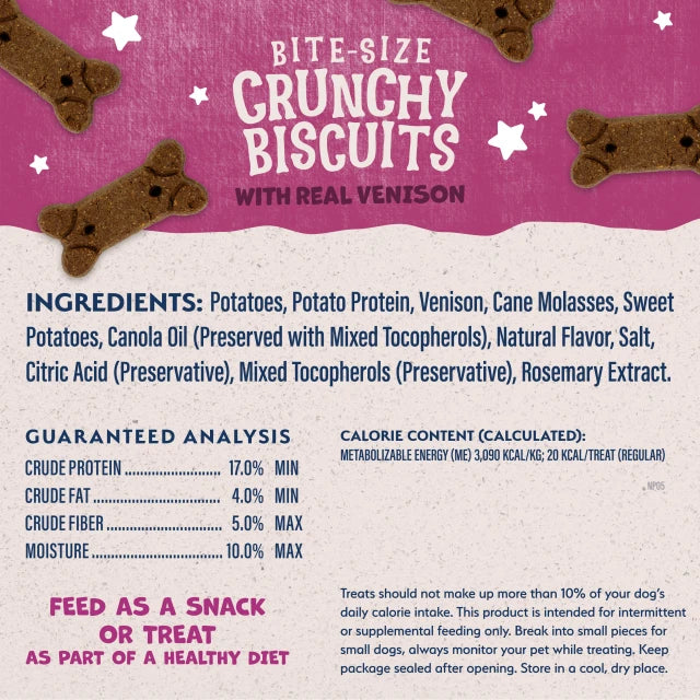 Natural Balance Pet Foods Rewards Crunchy Biscuits Dog Treats Venison 14oz