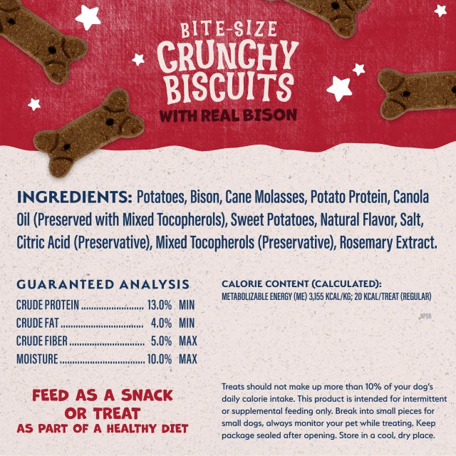 Natural Balance Pet Foods Rewards Crunchy Biscuits Dog Treats Bison 14oz