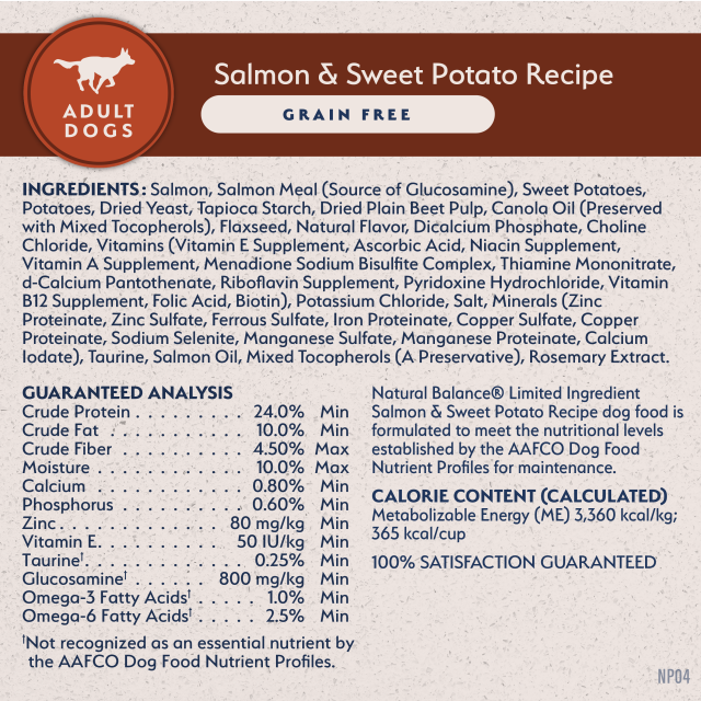 Natural Balance Pet Foods Limited Ingredient Grain Free Dry Dog Food Salmon & Sweet Potato 12lb