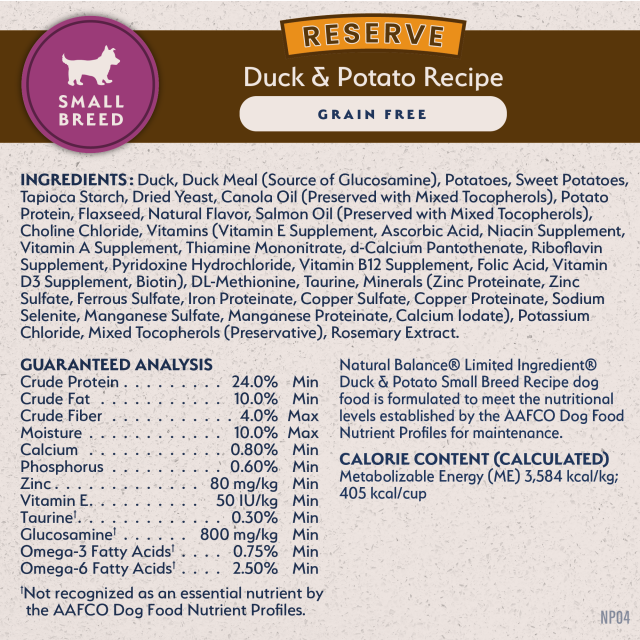 Natural Balance Pet Foods Limited Ingredient Reserve Grain Free Small Breed Dry Dog Food Duck & Potato 12lb