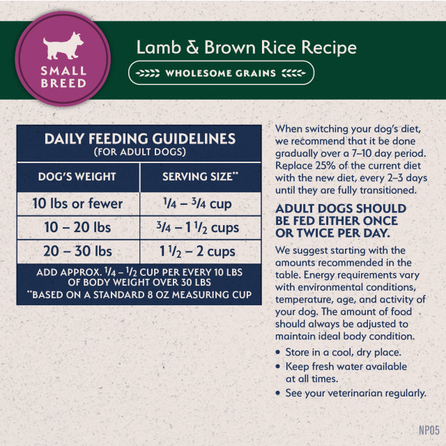 Natural Balance Pet Foods Limited Ingredient Small Breed Dry Dog Food Lamb & Brown Rice 12lb