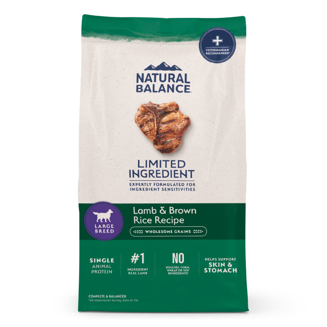 Natural Balance Pet Foods Limited Ingredient Large Breed Dry Dog Food Lamb & Brown Rice 26lb