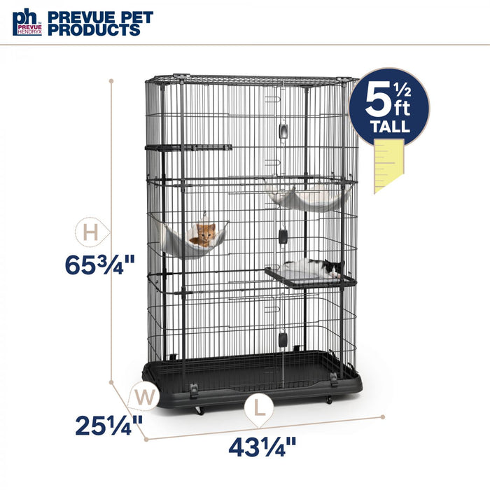 Prevue Pet Products Premium Cat Home with Four Levels, Black