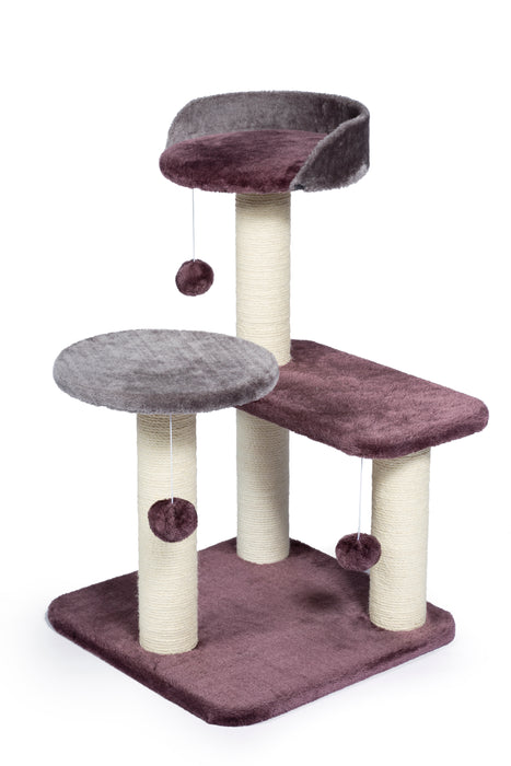 Prevue Pet Products Kitty Power Paws Play Palace for Cats, Gray & Plum