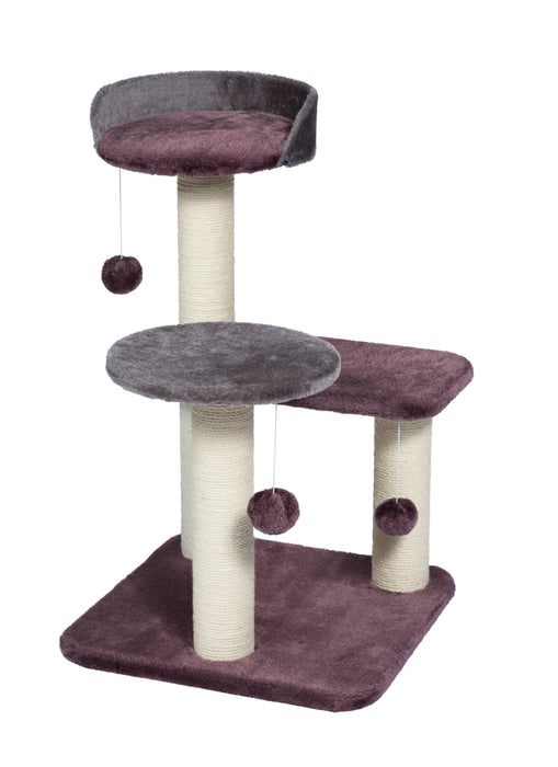 Prevue Pet Products Kitty Power Paws Play Palace for Cats, Gray & Plum