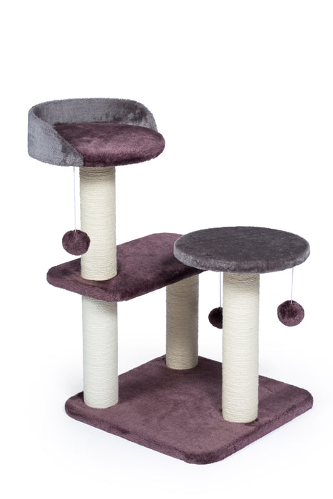 Prevue Pet Products Kitty Power Paws Play Palace for Cats, Gray & Plum