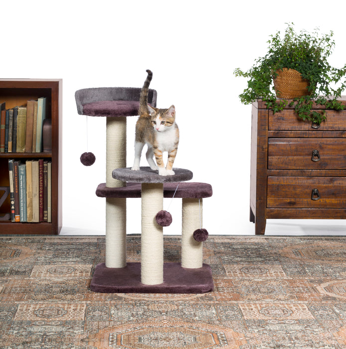 Prevue Pet Products Kitty Power Paws Play Palace for Cats, Gray & Plum
