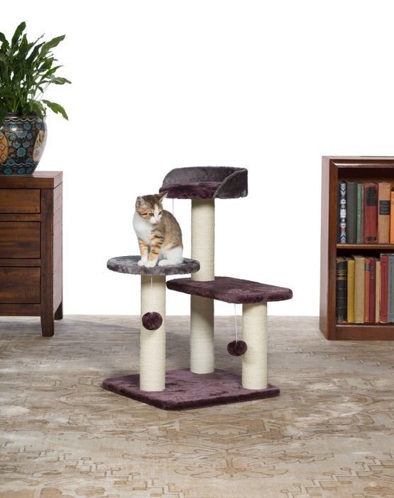 Prevue Pet Products Kitty Power Paws Play Palace for Cats, Gray & Plum