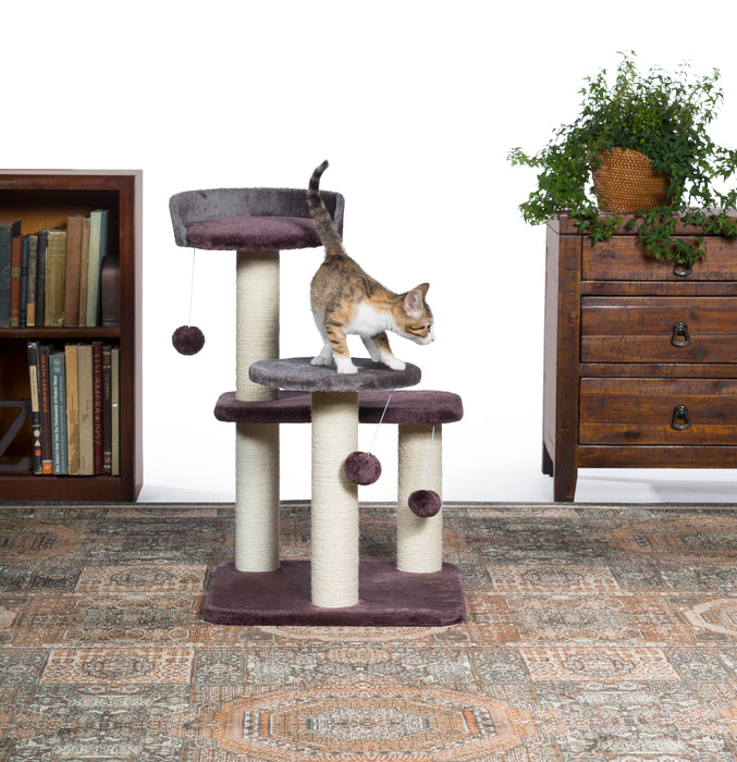 Prevue Pet Products Kitty Power Paws Play Palace for Cats, Gray & Plum