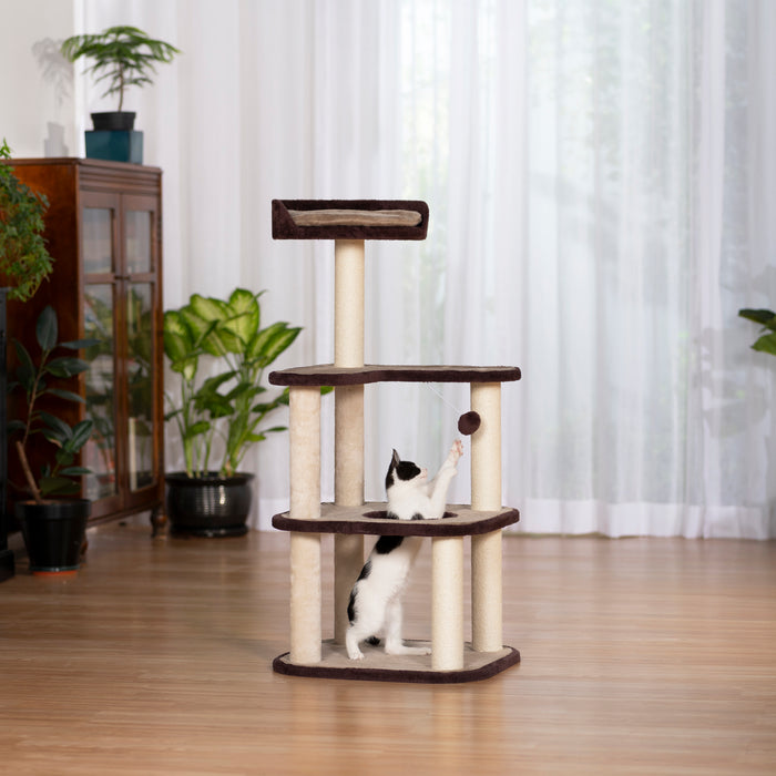 Prevue Pet Products Kitty's Level-Up Cat Tower, Plum & Gray