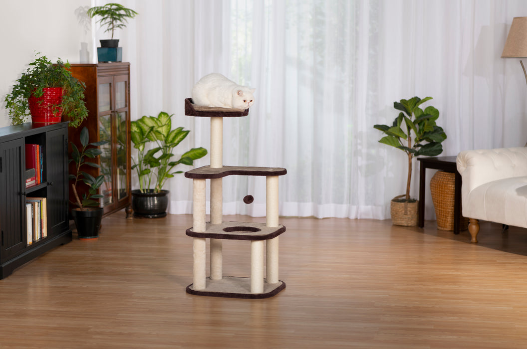Prevue Pet Products Kitty's Level-Up Cat Tower, Plum & Gray
