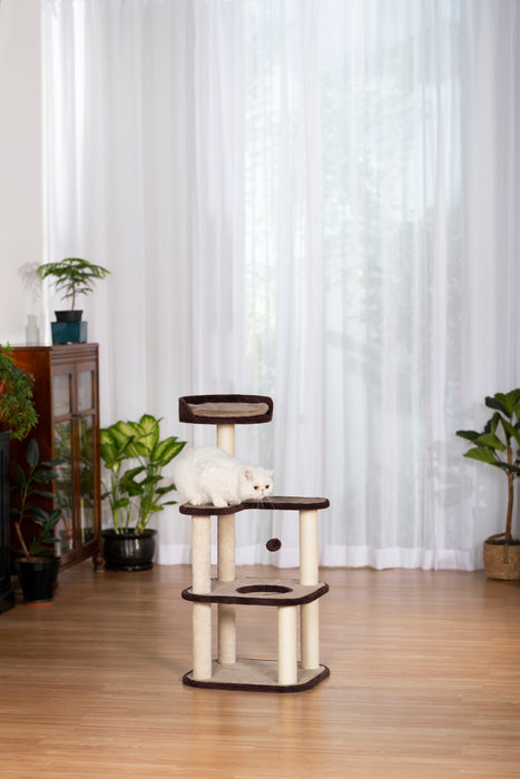 Prevue Pet Products Kitty's Level-Up Cat Tower, Plum & Gray