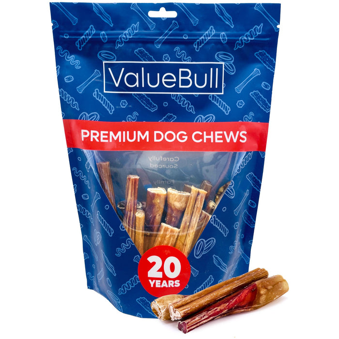 Value Pet Supplies ValueBull Bully Sticks for Dogs, Medium 4-6 Inch, Varied Shapes, 25 Count