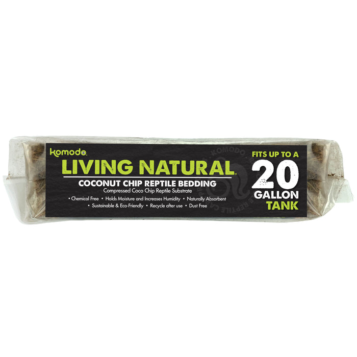 Komodo Living Natural Coconut Chip Reptile Bedding Brick 1pk