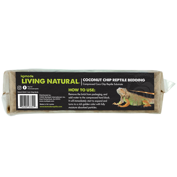 Komodo Living Natural Coconut Chip Reptile Bedding Brick 1pk
