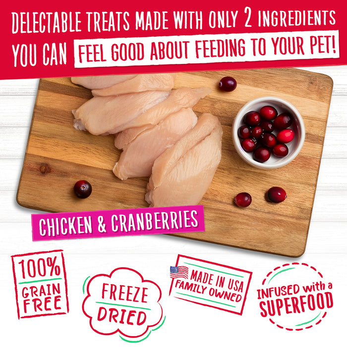 Charlee Bear Meaty Bites Dog Treats Chicken with Cranberries 2.25oz