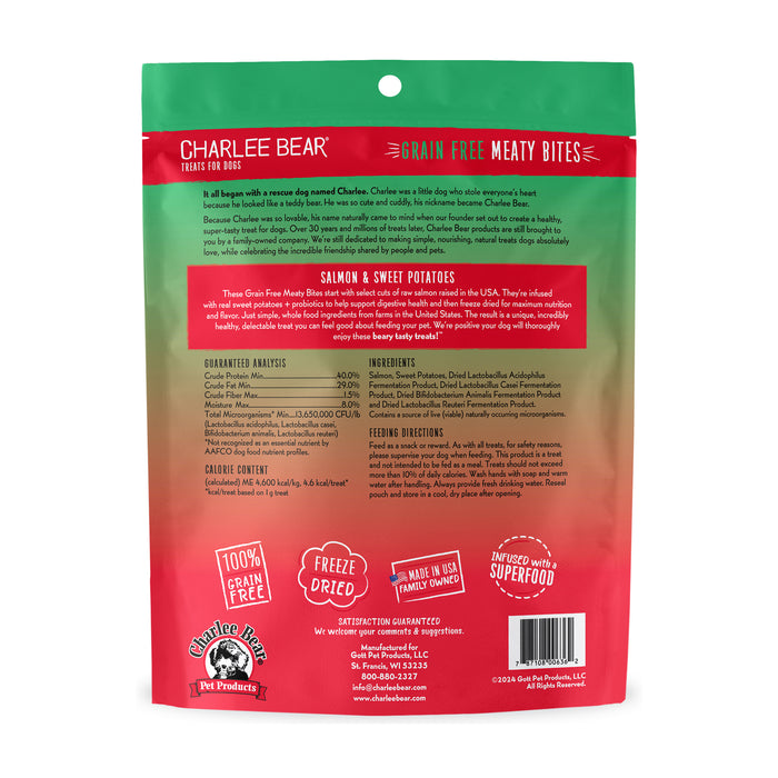 Charlee Bear Meaty Bites Dog Treats Salmon with Sweet Potatoes 2.25oz