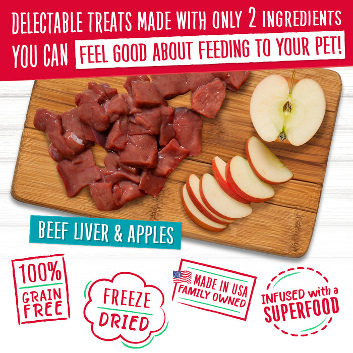Charlee Bear Meaty Bites Dog Treats Beef Liver with Apple 2.25oz