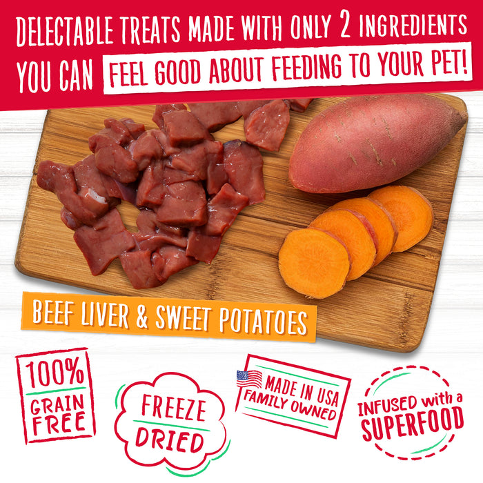 Charlee Bear Meaty Bites Dog Treats Beef liver with Sweet Potatoes 2.25oz