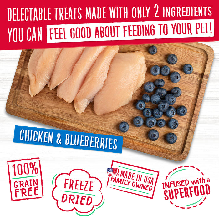 Charlee Bear Meaty Bites Dog Treats Chicken with Blueberries 2.25oz