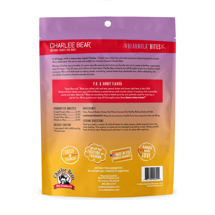 Charlee Bear Bearnola Dog Treats Peanut Butter & Honey 8oz
