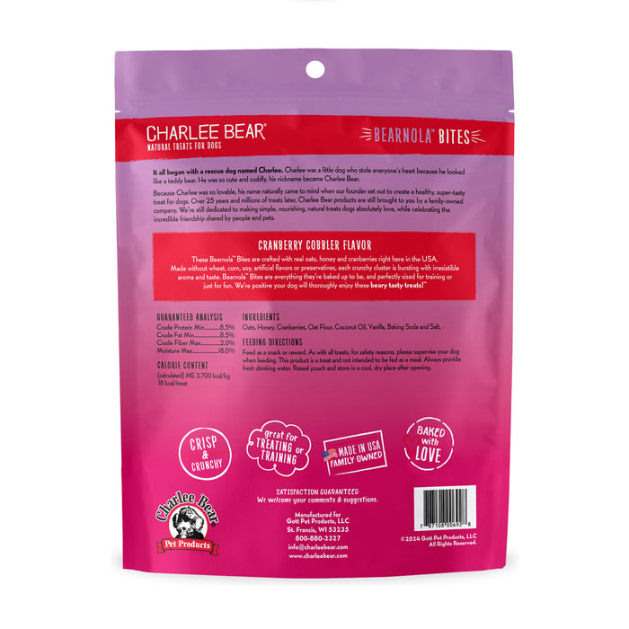 Charlee Bear Bearnola Dog Treats Cranberry Cobbler 8oz